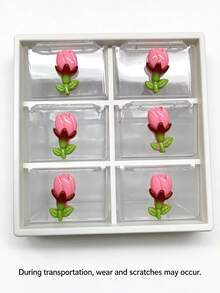Sweet Style Multi-Compartment Drawer Storage Box, Jewelry And Cosmetic Organizer, Cream White Shell With Delicate Floral Accents, Transparent Drawers For Easy Visibility. Multi-Compartment Design For Categorized Storage Of Hair Ties, Hair Clips, Earrings, Jewelry, And Makeup Tools, Say Goodbye To Desktop Clutter. Compact Design Doesn't Take Up Much Vanity Space, Smooth Sliding Drawers, Combines Aesthetics And Practicality, Perfect Storage Item For Girls' Bedroom Desk, Keeps Small Items Neatly Organized. - Multicolor - View 9