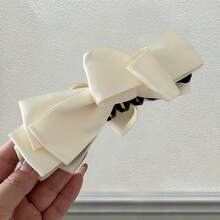 1 Piece No-Pattern Satin Double Ribbon Banana Hair Clip, Minimalist Women's Hair Accessory, Suitable For Summer Outfits And All-White Styles. - Multicolor - View 14