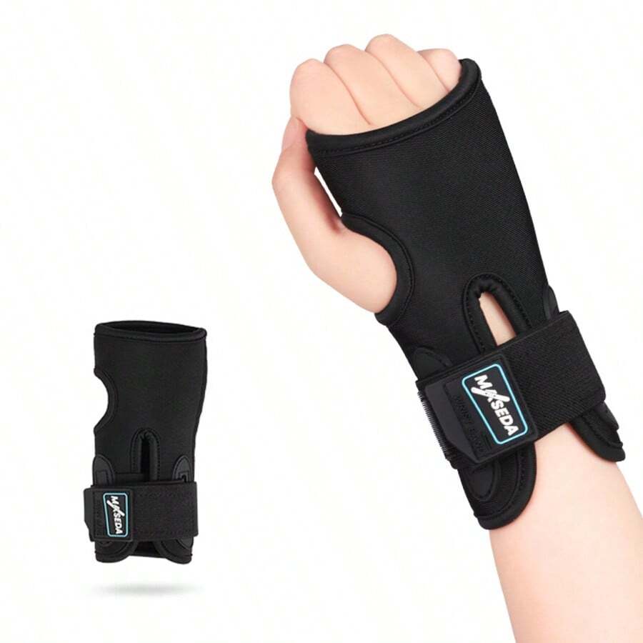 AA MASEDA 1pc Adjustable Wrist Support Brace, Comfortable Wrist Stabilizer, Suitable For Men And Women, Fits Left And Right Wrist - Black - View 1