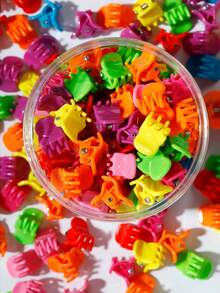50pcs Colorful Mini Hair Claw Clips, Random Color Small Jaw Barrettes For Women, Cute Daily Hair Accessories - Multicolor - View 3