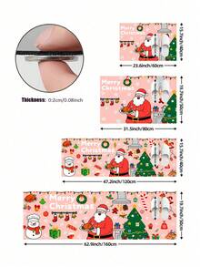 1/2pcs Christmas Kitchen Decor Rug, Santa Claus Pattern Winter Kitchen Rug And Mat, Non-Slip Washable Absorbent Kitchen Accessory Decor Mat, Christmas Holiday Gift! - Multicolor - View 7