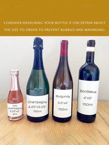 Customized Engagement Champagne/Wine Labels: Wedding Gifts, Weddings, Anniversaries, Birthdays And Holiday Parties. Personalizable With Names, Dates And Custom Text; Perfect For Wedding Favors, Gift Packaging And Special Occasions - Including Photo Style Labels. - Multicolor - View 7