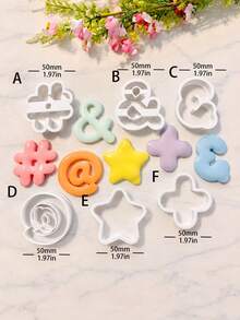 Bubble Symbol Clay Cutting Mold, Cute Acrylic Polymer Clay Cutter, DIY Earring Making Hollow Accessories - White - View 13