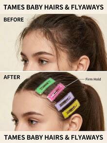 20pcs/10pcs Candy Color Transparent Rectangular Snap Hair Clips Set, Y2K Aesthetic Acrylic BB Hair Clips, Designed For Women And Girls Daily Hairstyling And Organization (Random Color) - Multicolor - View 2