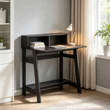 Engineered Wood SIMPLISTIC A Frame Computer Desk In Dark Walnut - Walnut - View 6
