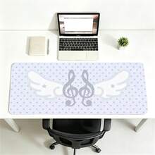 Cute Musical Note Wing PU Leather Desk Mat, Large Anti-Slip Mouse Pad, White Polka Dot Pattern Table Protector, Waterproof Keyboard Mat For Office Gaming Desktop Decor, Aesthetic Kawaii Table Pad For Girls - View 6