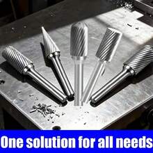 10pcs Alloy Steel Rotary Burr Set, Single Flute Rotary Cutting Burrs For Grinding, Polishing, Carving Steel, Wood, Metal, Stone, Tile - Suitable For Electric Drill, 10pcs High Performance Rotary File Set, Durable Woodworking And Grinding Milling Cutter Heads, Multi-Functional Design - 10 Pieces - View 6