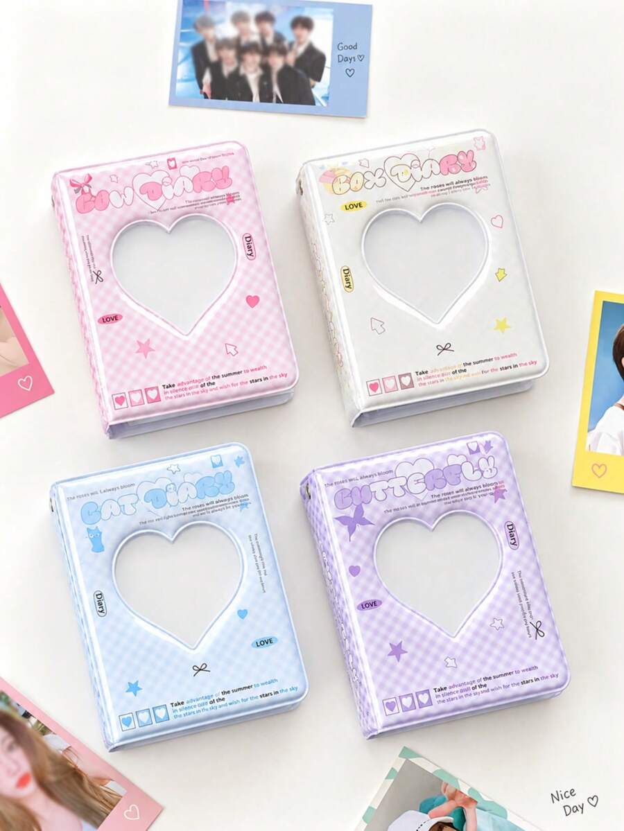 Cute PVC Photo Card Holder Idol Fan Gathering Card Album Photo Storage Card Book Pocket Organizer Box Credit Card/ID Card Organizer Clip Suitable For Women Teachers Photo Frame Card Bag Photo Card Storage Gift Birthday Wedding Back To School Supplies