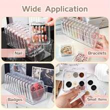 Nail Art Wearable Nail Storage Box With Lid, Dust-Proof, Stackable, Transparent Storage Box For Nail Tips, Large Capacity, Elegant Display Box, Desktop Storage Box - Clear - View 4
