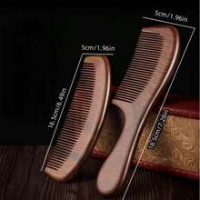 1pc Natural Wood Fine-Tooth Comb, Anti-Static, Reduces Hair Loss, Portable Design, Specially For Women With Long Hair - Multicolor - View 4