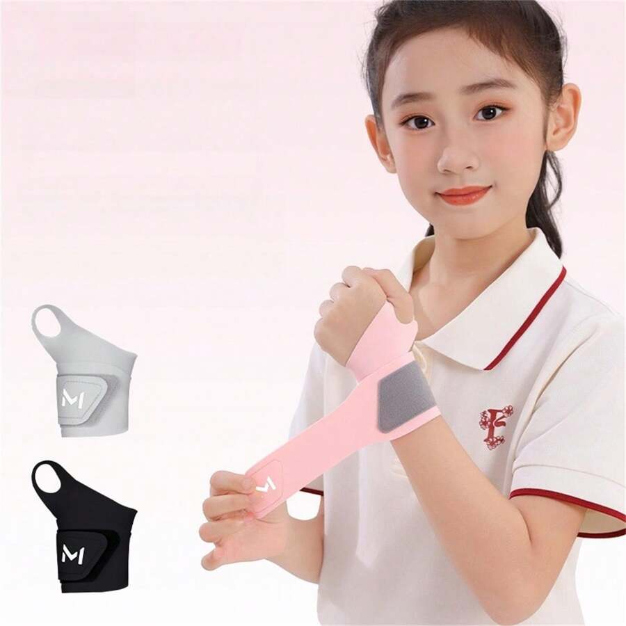 1pc Kids Adjustable Wrist Support Brace, Breathable Compression Sports Wrist Guard, Anti-Sprain Wrist Protector, Suitable For Boys & Girls Basketball Volleyball Gym - Multicolor - View 1