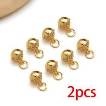 2pcs 18K Gold Plated Bell Charms Hollow Filigree Small Bell Pendants Metal Charms For DIY Christmas Bracelet Necklace Jewelry Making - Multicolor - View 13