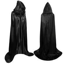Áo choàng dài tay màu đen có mũ trùm đầu dành cho người lớn, phù hợp cho Halloween, lễ hội hóa trang, và cosplay ma cà rồng. - Đen B - Xem 1
