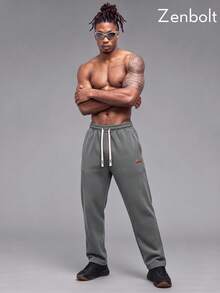 ZenBolt Winter Men's Casual Tapered Joggers With An Elastic Drawstring Waist; Comfortable And Stretchy, Suitable For Daily Fitness Training. - Dark Grey - View 2