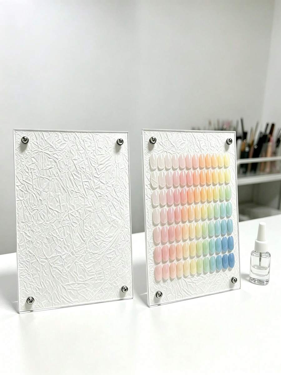 1pc Nail Salon Nail Art Display Rack Acrylic Nail Color Display Board Fake Nail Display Storage Rack Nail Studio Nail Sample Display Frame