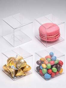 50pcs Transparent PVC Square Gift Boxes, Reusable And Multi-Functional. Perfect For Candles, Gift Wrapping, Weddings And Party Storage. Suitable For Halloween, Christmas Gifts, Commercial Packaging And Various Holiday Decorations - A - View 2
