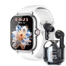 ZhiKexing Sports Smart Watch + Wireless Earbuds Combo Set, 1.83-Inch HD Display, Zinc Alloy Body, Supports Wireless Calling, Music Playback, Message Notifications, Smart Watch With Calculator, Alarm And Other Multifunction Sports Watch, Compatible With Android And IOS Systems, Fashionable And Modern Design, Ideal Gift For Men, Women, Couples Or Parents - View 8