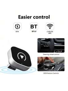 2-In-1 Wireless CarPlay And Android Auto Adapter, Plug And Play Converter, Fast Auto Connection With Low Latency, Compact Design, Compatible With IPhone And Android, With USB/USB-C Interface, Car Audio Upgrade Accessory - Q1A - View 7