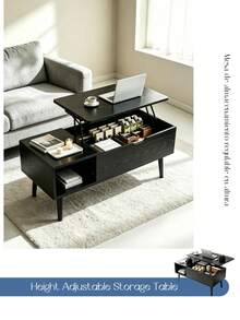 Lift Top Coffee Table,Set Table,Set Of 2 Nested Coffee Tables,MDF Wooden - Multicolor - View 2