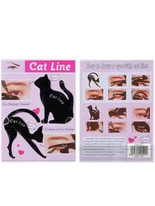 1pc Cat Eye/Asymmetrical/Rose Shaped Eye Makeup Stencil Card, Multi-Functional Eyeliner Eyeshadow Makeup Tool, Eye Brow Makeup Mold, Precise Outlining Easy To Use, Reusable, Suitable For Daily Eye Makeup And Beginners - Multicolor - View 9