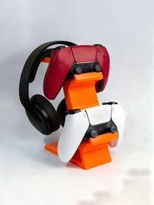 3D Printed Game Controller & Headset 2-In-1 Desktop Stand - Universal Dual Controller And Headset Storage Display Rack. Compatible With Various Types Of Controllers And Headsets. Sturdy And Non-Slip Design, Saves Desk Space, Ideal Accessory And Decoration For Gaming Desk, Gaming Room, Bedroom, Living Room Or Office. Suitable As A Gift For Boyfriend, Husband, Male Or Female Gamers And Gaming Enthusiasts For Birthday, Christmas, Valentine's Day, Father's Day Or Anniversary. - Multicolor - View 13