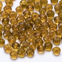 手工珠飾用扁圓玻璃珠 8mm/6mm/4mm (60/80/115顆) 可重複使用散珠 DIY 手作配件，亮面藍綠色 - 中咖 - 查看 7