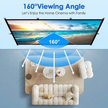 WEIJIEMING Projector Screen With Built-In Hooks, 84/100/120/150 Inch, 16:9 Aspect Ratio, Foldable And Portable, Wrinkle-Resistant, Indoor/Outdoor Use, Double-Sided Projection Screen, Suitable For Home, Party, Office, Classroom And More, Back To School Essential - View 6