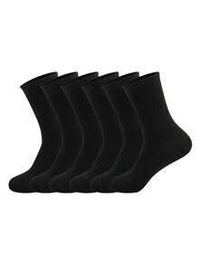 1/6/10/20 Pairs Non-Compression Mid-Calf Socks, Solid Black & White Combination, Neutral Color, All-Season Versatile Men's Sports & Casual Socks - Multicolor - View 17