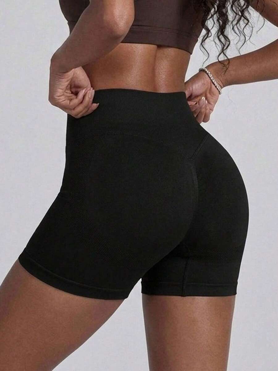 Seamless High Waisted Butt Lifting Workout Shorts For Women, Sports Summer