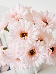 3/1 Pink Artificial Gerbera Daisy, Artificial Gerbera Daisy, Home Decor Artificial Gerbera Daisy, Nordic Style Artificial Daisy Suitable For Home, Living Room, Dining Table, Wedding Decoration - Pink - View 8