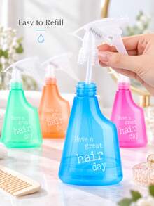 Hair Styling Spray Bottle With Fine Mist Trigger Nozzle, Lightweight Multi-Color Hair Care Sprayer For Refreshing Curls, Dampening Hair, Sectioning, Braiding And Daily Styling, Compact Beauty Tool For Home, Travel And Dressing Table Use - View 4