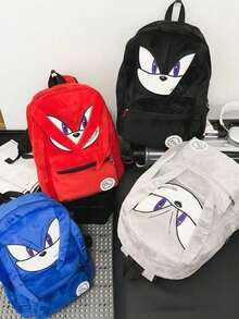 Hasbro Cartoon Sonic Plush Large-Capacity Backpack For Girls, Middle And High School Students, Fashionable And Versatile Bag  - Multi-color - View 1