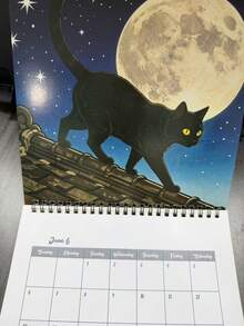 2027 Calendar, High Aesthetic Retro Ukiyo-E Art, Exquisite Japanese Cat Painting Hanging Monthly Planner, Classic Cherry Blossom And Snow Mountain Landscape Print Design, Double Ring Binding For Easy Hanging, Large Writing Area For Daily To-Do And Notes - Multiple Styles - View 7