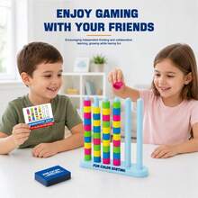 1 pieza - Juego de Desafío de Apilamiento de Colores - Rompecabezas Educativo de Lógica y Clasificación de Colores con Tarjetas, Acertijo Mental Divertido para Niños de 3+, Actividad de Aprendizaje Preescolar y Vínculo Familiar - Multicolor - Ver 3