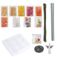 DIY 秋季楓葉珠飾樹手工套件－秋收桌面裝飾，含橘色、黃色、琥珀色、米色珠飾、天使頂星、暖光配件、金屬線底座與逐步指南，適合節日手工創作 - 秋季款 - 查看 9