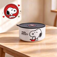 4-Inch Snoopy Airtight Food Storage Container, Cute Cartoon Ceramic Bowl With Lid, Microwave - Multicolor - View 23