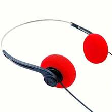 Vintage Handmade High-Fidelity Stereo Headphones, Orange Earcups, Clear Sound Quality, Tangle-Free Cable, 3.5mm Jack - Portable - View 6