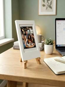 White Mini Instant Photo Frame, Easel-Style Photo Display Stand, Reusable Desktop Photo Decor, Multi-Scene Universal Desktop Decoration, Ideal Gift For Friends, Family And Classmates, Perfect For Birthdays, Anniversaries And Holidays - A - View 7