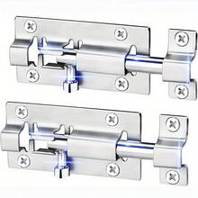 7pcs Corrosion-Resistant Bucket Lock Set - 1 Lock With 6 Installation Screws, Brushed Finish, Suitable For Cabinets, Wardrobes, Sheds, Main Doors And Entry Doors | Commercial Grade Home & Office Security Hardware - Silvery - View 2