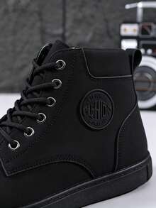 Men's Fashion Minimalist Casual Sports Skate Shoes, All-Season Sneakers - Black - View 5