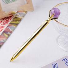 Pulpen Emas Ukir Kustom, Pulpen Ballpoint Bertatahkan Kristal, Pulpen Kuarsa untuk Pernikahan, Pulpen Berlian untuk Hadiah Pengiring Pengantin, Pulpen Buku Tamu Pernikahan - emas - View 14