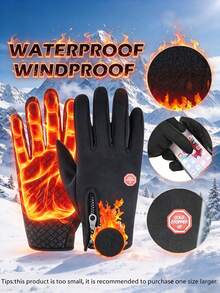 1 Pair Letter Casual Polyester (Polyester) Cold Logo Outdoor Gloves For Autumn/Winter - Upgraded - View 1