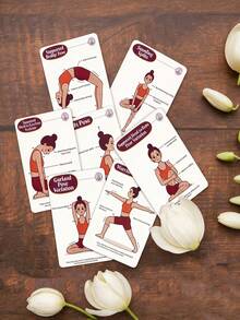 36 Mini Yoga Cards, Birthday Gift For Yoga Enthusiasts, Portable Cartoon Yoga Instruction Cards, Basic Yoga Pose Guide Cards, Suitable For Yoga And Yoga Classes - Featuring Fun Cartoon Yoga Poses, Colorful, Including Character Yoga Illustrations - Multicolor - View 7