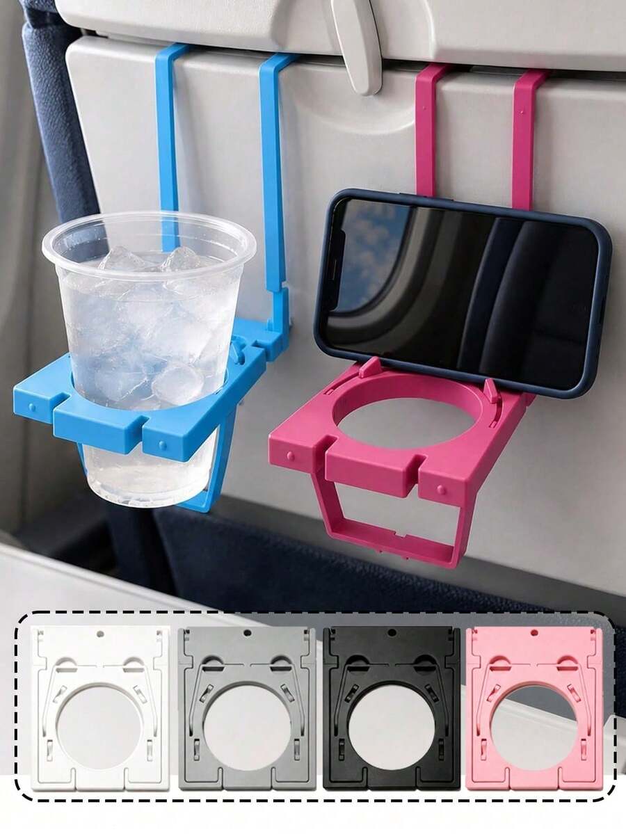 2-In-1 Foldable Stand & Phone Holder, Beverage Tray Accessory, Fits Most Airline Seat Trays, Suitable For Phone/Can/Cup - Multicolor - View 1