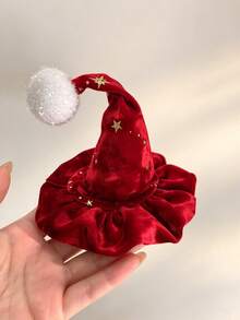 Christmas Star Christmas Hat Hair Clip, Velvet Holiday Side Clip, Girls Party Atmosphere Headpiece - Multicolor - View 3