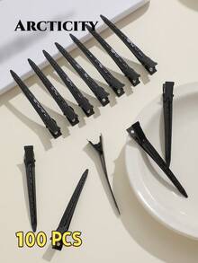 Arcticity 10/20/30/50pcs 3.35 Inch Metal Crocodile Hair Clips With Styling Combs Set, Women's Hair Styling Tools, Curly Hair Accessories, Autumn Travel Gift - Black - View 11