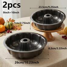 Heavy Duty Carbon Steel Fluted Tube Cake Pan Non-Stick Classic Bakeware For Oven Baking DIY, Round Cake Baking Pan, Buntz Pound Cake Mold,,Baking Mold For Jello/Gelatin/Chocoflan/Flan - Black - View 13