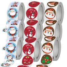 500~4500Pcs 1inch Merry Christmas Stickers Gift Tags Stickers Christmas Theme Seal Labels Stickers For DIY Gift Baking Package Envelope Stationery Decor - Multicolor - View 16