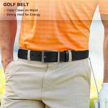 1pc Men's Framed Pin Buckle Belt With Polished Plain Strap, Coordinating Belt Loop And Subtle Seam Detailing, Understated Casual-Dress Design - ZH025 - View 7