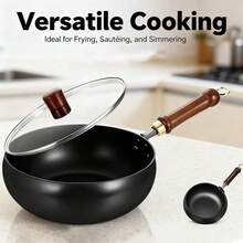 Cast Iron Covered Frying Pan, Cast Iron Frying Pan, 26CM Large Capacity Non Stick Iron Pan - Uniform Heat Dissipation, Excellent Insulation Performance - View 7